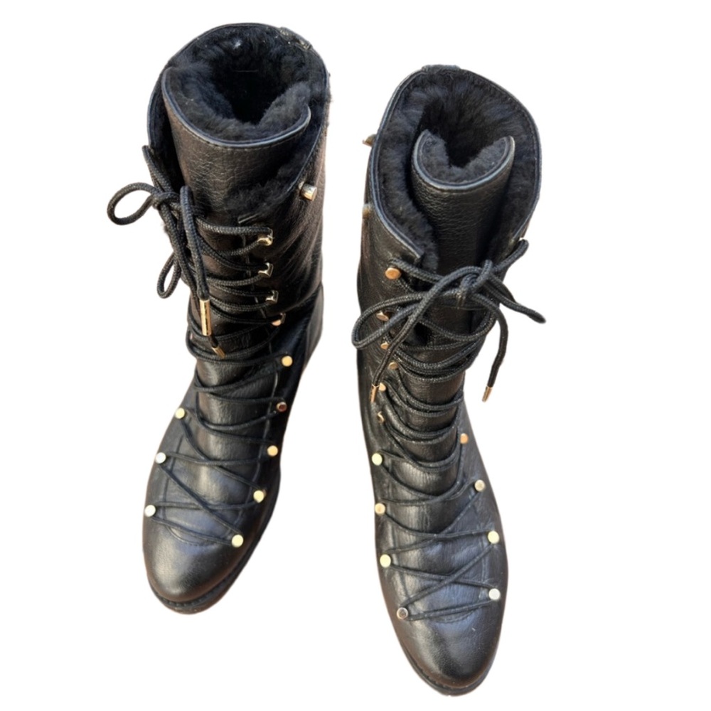 Jimmy Choo Drake Combat Boots with Sherling Lining